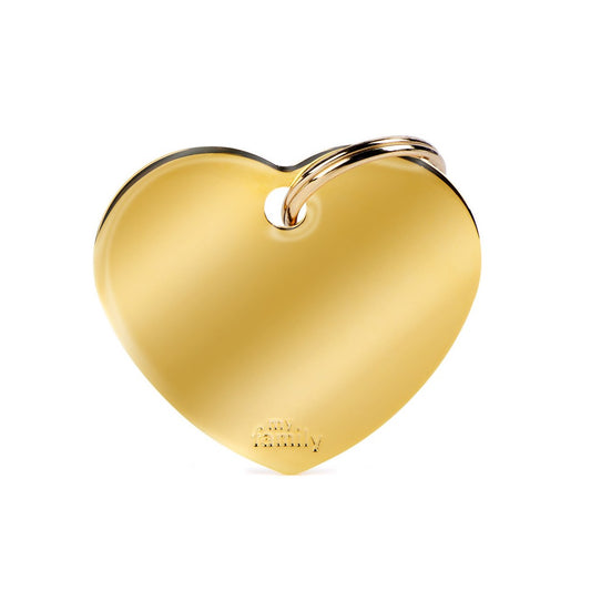 MyFamily ''Big Heart Golden Brass'' ID Tag in gold