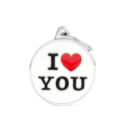 MyFamily ''I Love You'' emailliert ID Tag in weiss