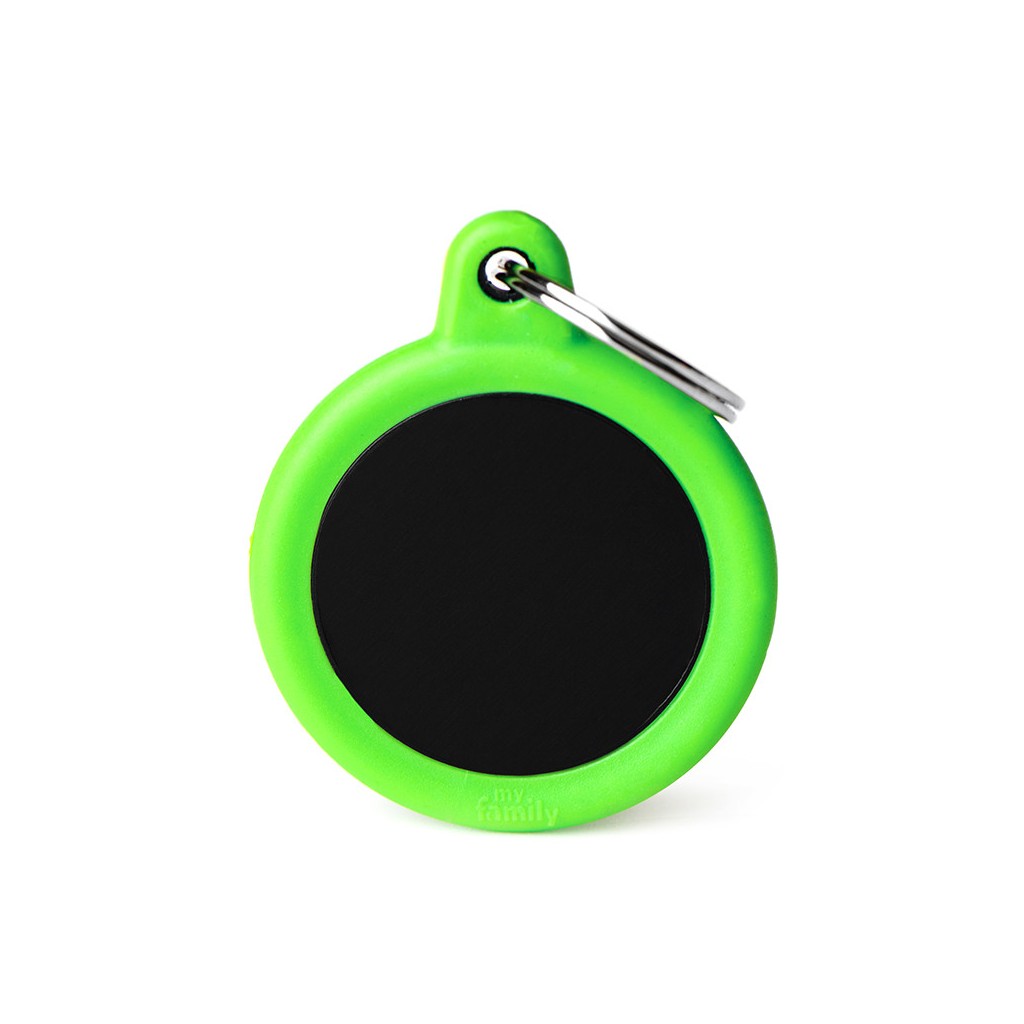 MyFamily ''Black Circle Alu'' ID tag in green 