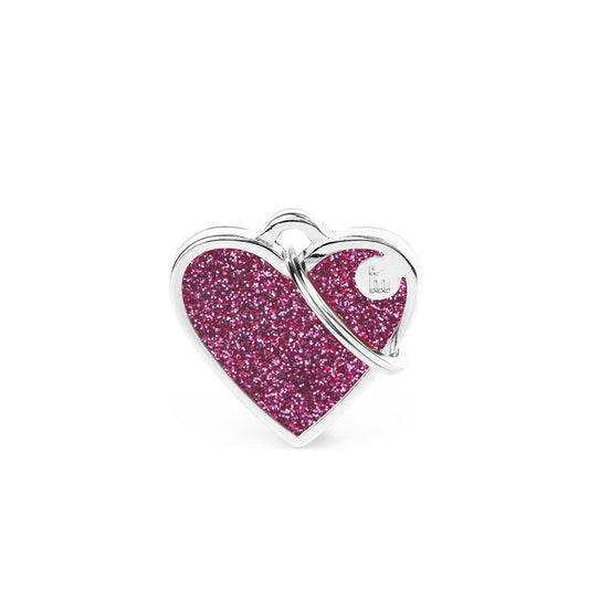 MyFamily ''Heart Glitter'' ID Tag in pink