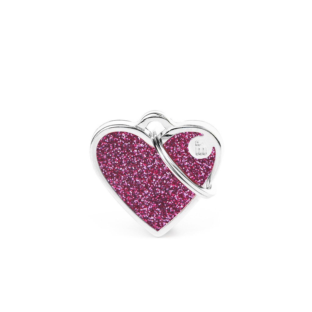 MyFamily ''Heart Glitter'' ID tag in pink 