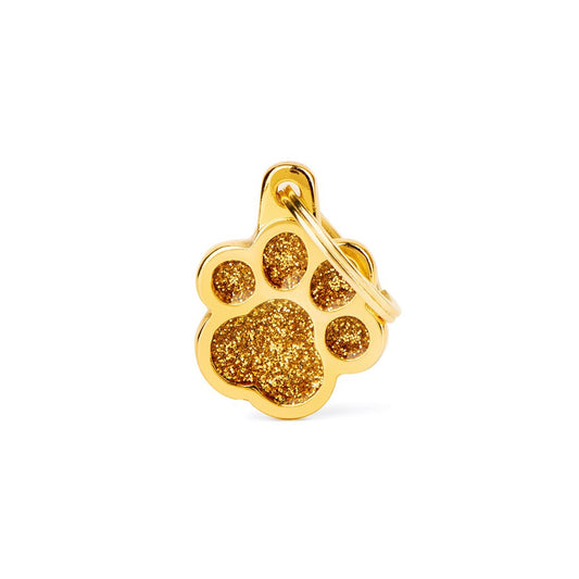 MyFamily ''Paw Glitter'' ID tag in gold 