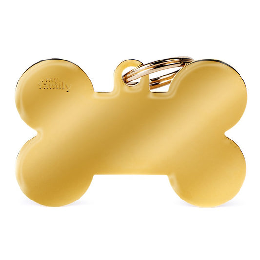 MyFamily Bone Golden Brass ID Tag in gold
